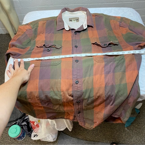 Vintage Magellan Sportswear 100% Cotton Plaid Button Up Shirt Flannel Style Fall - Picture 7 of 11